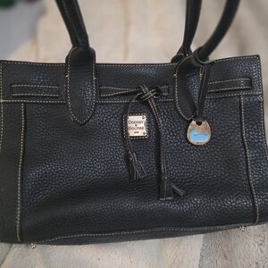 Dooney & Bourke Vintage Black Pebbled Leather Shoulder Tote